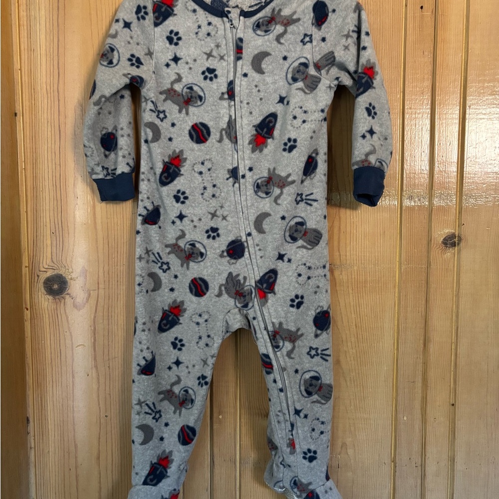 Kids Headquarters Gray and Navy Space Footie